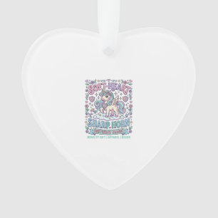 Einhorn Weiches Herz Scharfe Hörner Fette Typograf Ornament