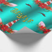 Einhorn Weihnachten glauben, Aquamarine Umschlagpa Geschenkpapier (Ecke)