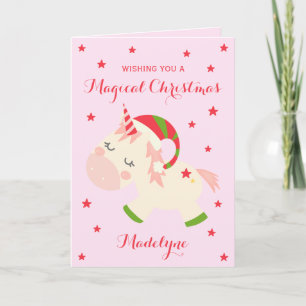 Einhorn Weihnachten Niedlich Personalisiert Rosa