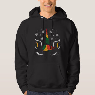 Einhorn Weihnachten Niedliche Schneeflocke Magisch Hoodie