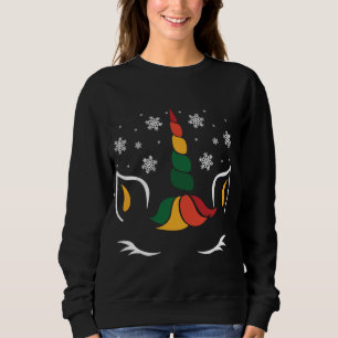 Einhorn Weihnachten Niedliche Schneeflocke Magisch Sweatshirt