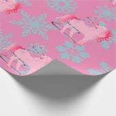 Einhorn Weihnachten Pink Niedliche Whimsical Schne Geschenkpapier (Ecke)