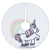 Einhorn-Weihnachten Polyester Weihnachtsbaumdecke (Vorderseite)