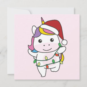 Einhorn Weihnachts Winter Tiere Feiertag Unicorns Feiertagskarte