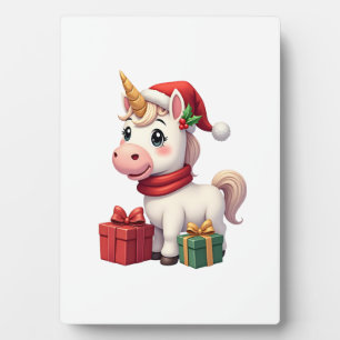 Einhorn-Weihnachtsdekoration Santa Einhorn Weihnac Fotoplatte