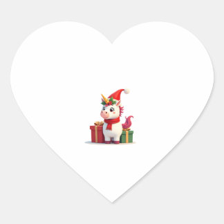 Einhorn-Weihnachtsdekoration Santa Einhorn Weihnac Herz-Aufkleber