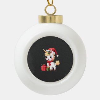 Einhorn-Weihnachtsdekoration Santa Einhorn Weihnac Keramik Kugel-Ornament