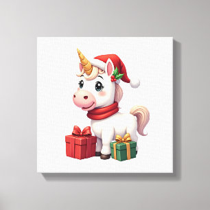 Einhorn-Weihnachtsdekoration Santa Einhorn Weihnac Leinwanddruck