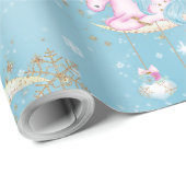 Einhorn-Weihnachtsmond Geschenkpapier (Rolleneckpunkt)