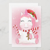 Einhorn Weihnachtssaison Feiertagskarte (Vorne/Hinten)