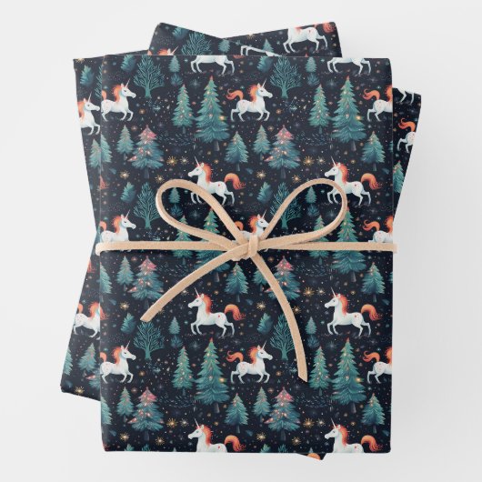 Einhorn Weihnachtswrapping Paper Geschenkpapier Set (Beispiel)