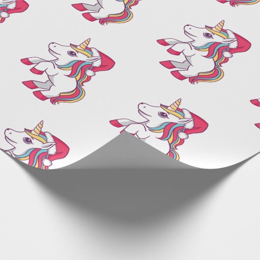 Einhorn Weihnachtswrapping Paper, Unicorn Geschenkpapier (Ecke)