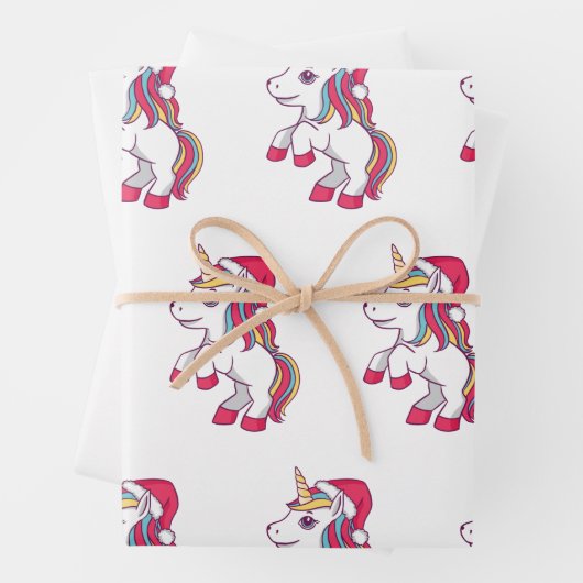 Einhorn Weihnachtswrapping Paper, Unicorn Geschenkpapier Set (Beispiel)