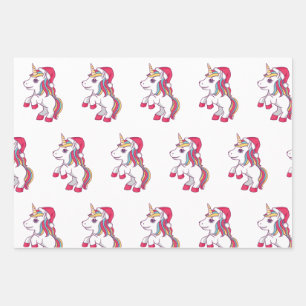 Einhorn Weihnachtswrapping Paper, Unicorn Geschenkpapier Set