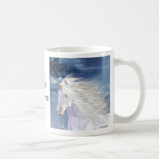 Einhorn-Weiß-Schönheit Kaffeetasse (Rechts)