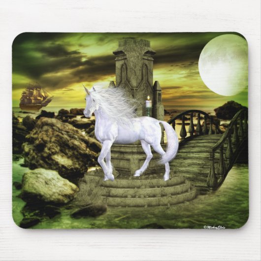 Einhorn-Weiß-Schönheit Mousepad (Vorne)