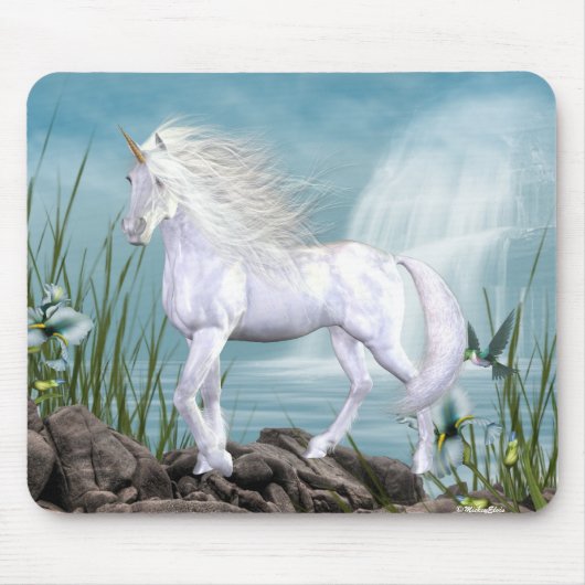 Einhorn-Weiß-Schönheit Mousepad (Vorne)