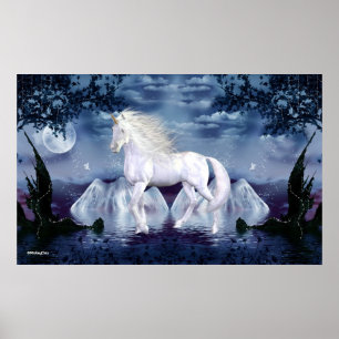 Einhorn-Weiß-Schönheit Poster