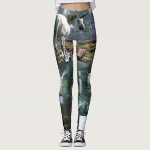 Einhorn weiße lange Leggings Wildlife