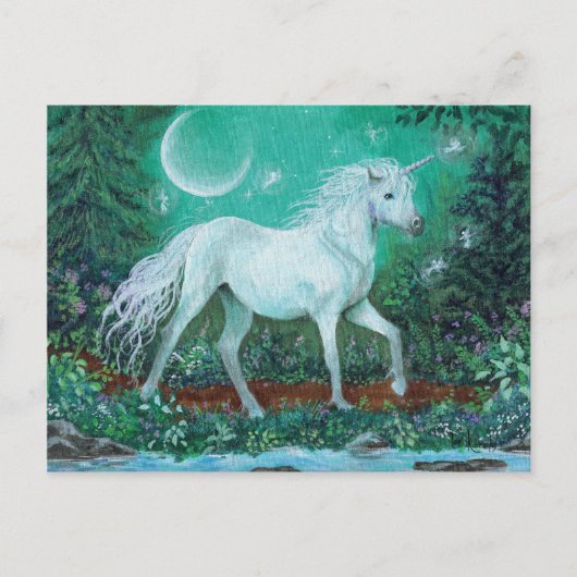 Einhorn Whispern Pines Postkarte (Vorderseite)