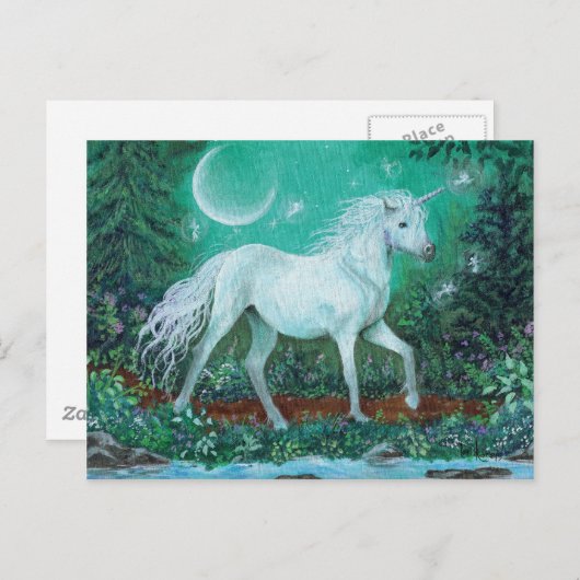 Einhorn Whispern Postkarte (Vorne/Hinten)