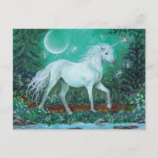 Einhorn Whispern Postkarte (Vorderseite)