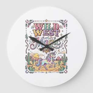 Einhorn Wild West Magie Original Große Wanduhr
