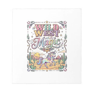 Einhorn Wild West Magie Original Notizblock