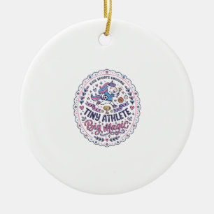 Einhorn Winziger Athlet Große Magie Spielender Auf Keramik Ornament