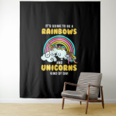 Einhorn wird ein Regenbogen und ein Einhorn Wandteppich (Beispiel)