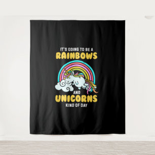 Einhorn wird ein Regenbogen und ein Einhorn Wandteppich