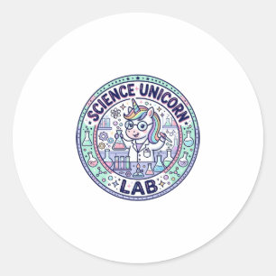 Einhorn Wissenschaft Einhorn Labor POD Fertige App Runder Aufkleber