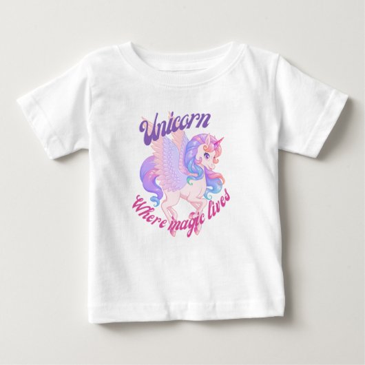 Einhorn, wo die Magie lebte Baby T-shirt (Vorderseite)