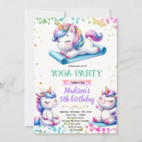 Einhorn-Yoga-Geburtstagsfeier-Einladung