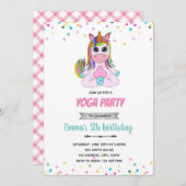 Einhorn-Yoga-Gymnastik Einladung (Vorne/Hinten)