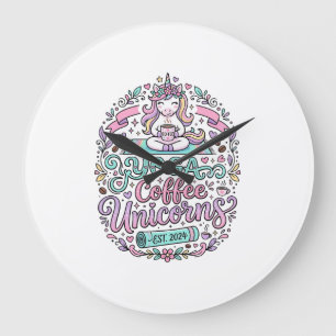 Einhorn Yoga Kaffee Einhörner Stylisches T-Shirt D Große Wanduhr