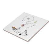 Einhorn-Yoga-lustiger Einhorn-Liebhaber Fliese (Seite)