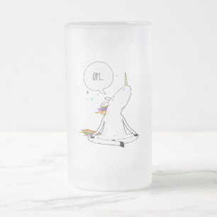 Einhorn-Yoga-lustiger Einhorn-Liebhaber Mattglas Bierglas