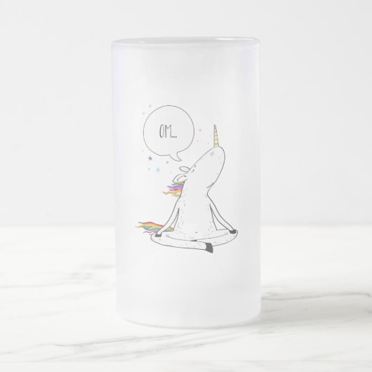 Einhorn-Yoga-lustiger Einhorn-Liebhaber Mattglas Bierglas (Mittel)