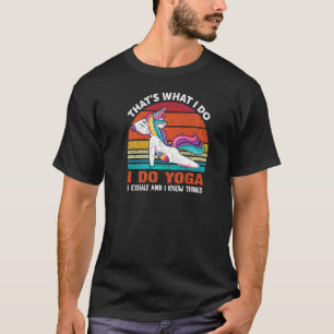 Einhorn Yoga Namaste Ich weiß Bescheid  nach unten T-Shirt