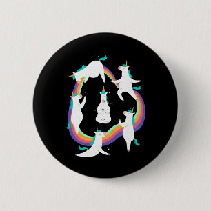 Einhorn Yoga Sonnengruß Posen Regenbogen Meme Button