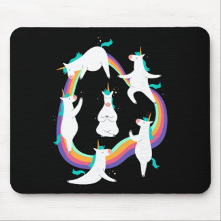 Einhorn-Yoga-Sonnengruß-Posen Regenbogen-Meme  Mousepad