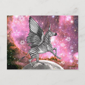 Einhorn Zebra Pegasus Postkarte
