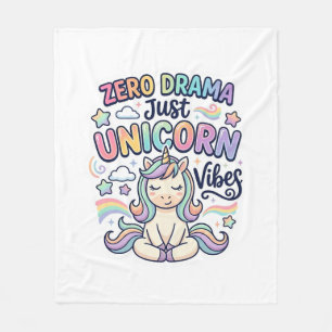Einhorn Zero Drama Nur Einhorn Stimmung Fett Typog Fleecedecke