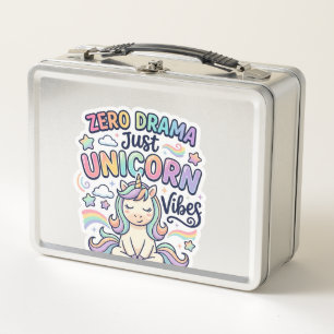 Einhorn Zero Drama Nur Einhorn Stimmung Fett Typog Metall Brotdose