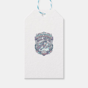 Einhorn-Ziel-Getter Retro-Stil Grafik-T-Shirt-Desi Geschenkanhänger