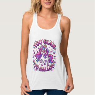 Einhorn Zu Glamourös Zum Galoppieren Kommerzieller Tank Top
