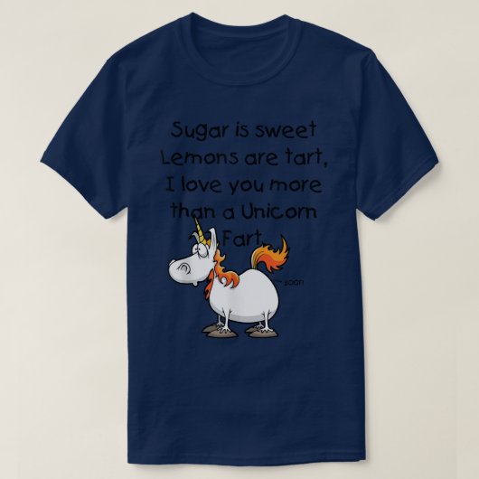 Einhorn zu lustigen humorvollen Einhörnchen Furz t T-Shirt (Design vorne)
