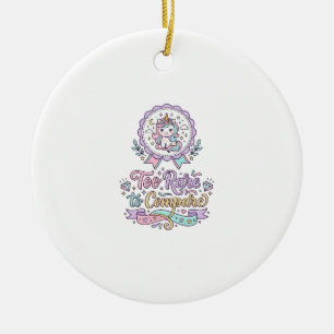 Einhorn zu selten, um süßes Pastell-T-Shirt zu ver Keramik Ornament