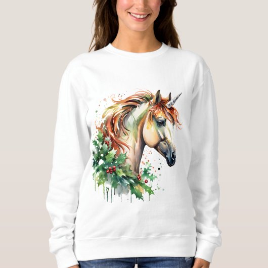 Einhorn zu Weihnachten Sweatshirt (Vorderseite)